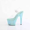 Pleaser - BEJEWELED708RRS Sandale à bride à la cheville, Pole dance chaussures - Turquoise/Transparent Product image